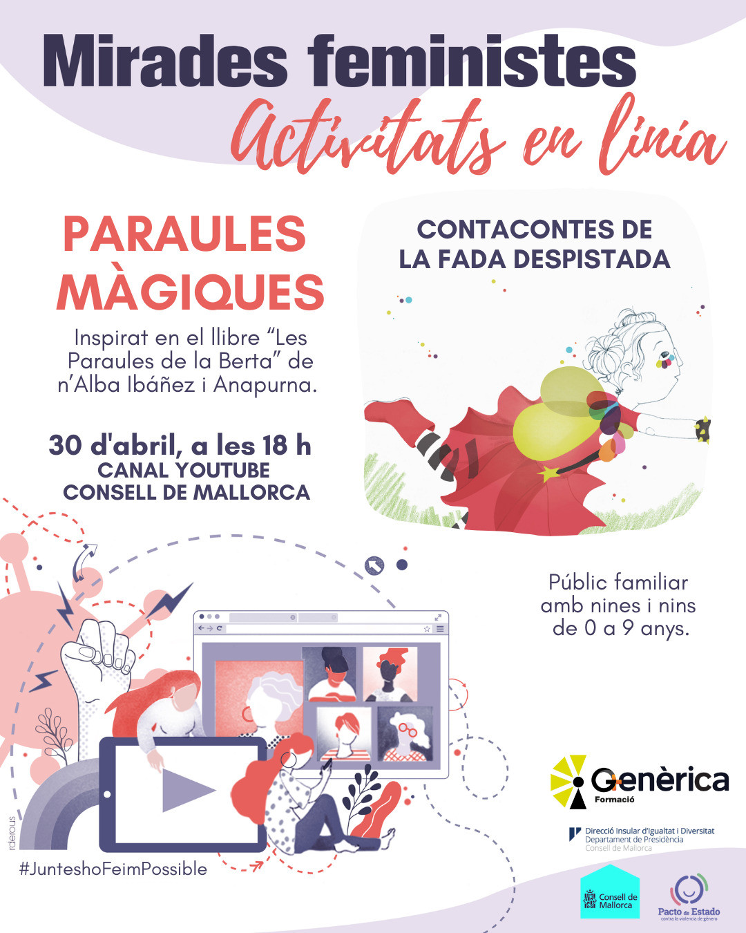 Mirades feministes activitats en línia "Contacontes Paraules Màgiques"