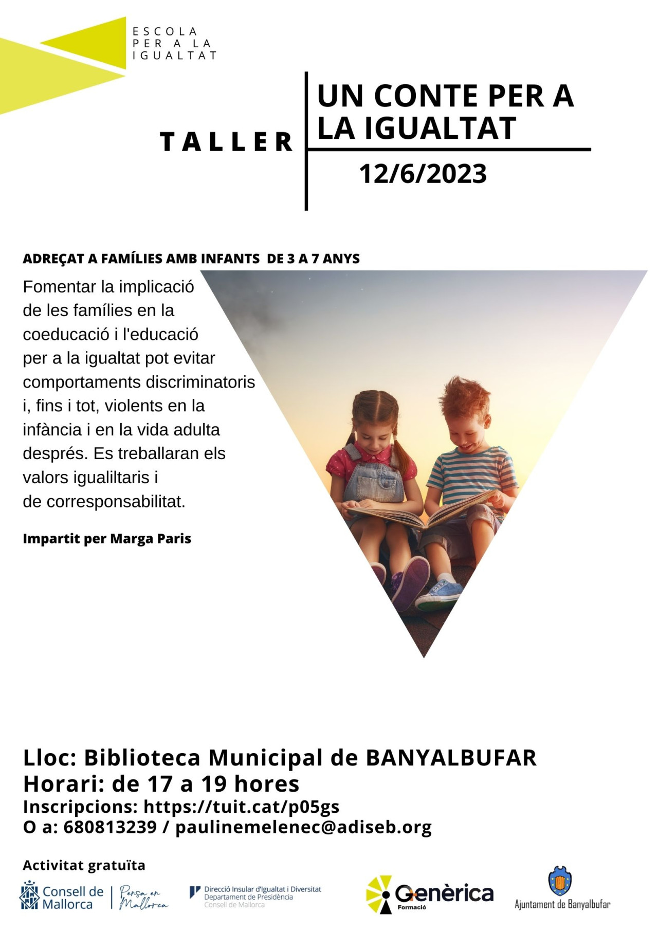 CANCEL·LAT     //      Taller "Un conte per a la igualtat" 