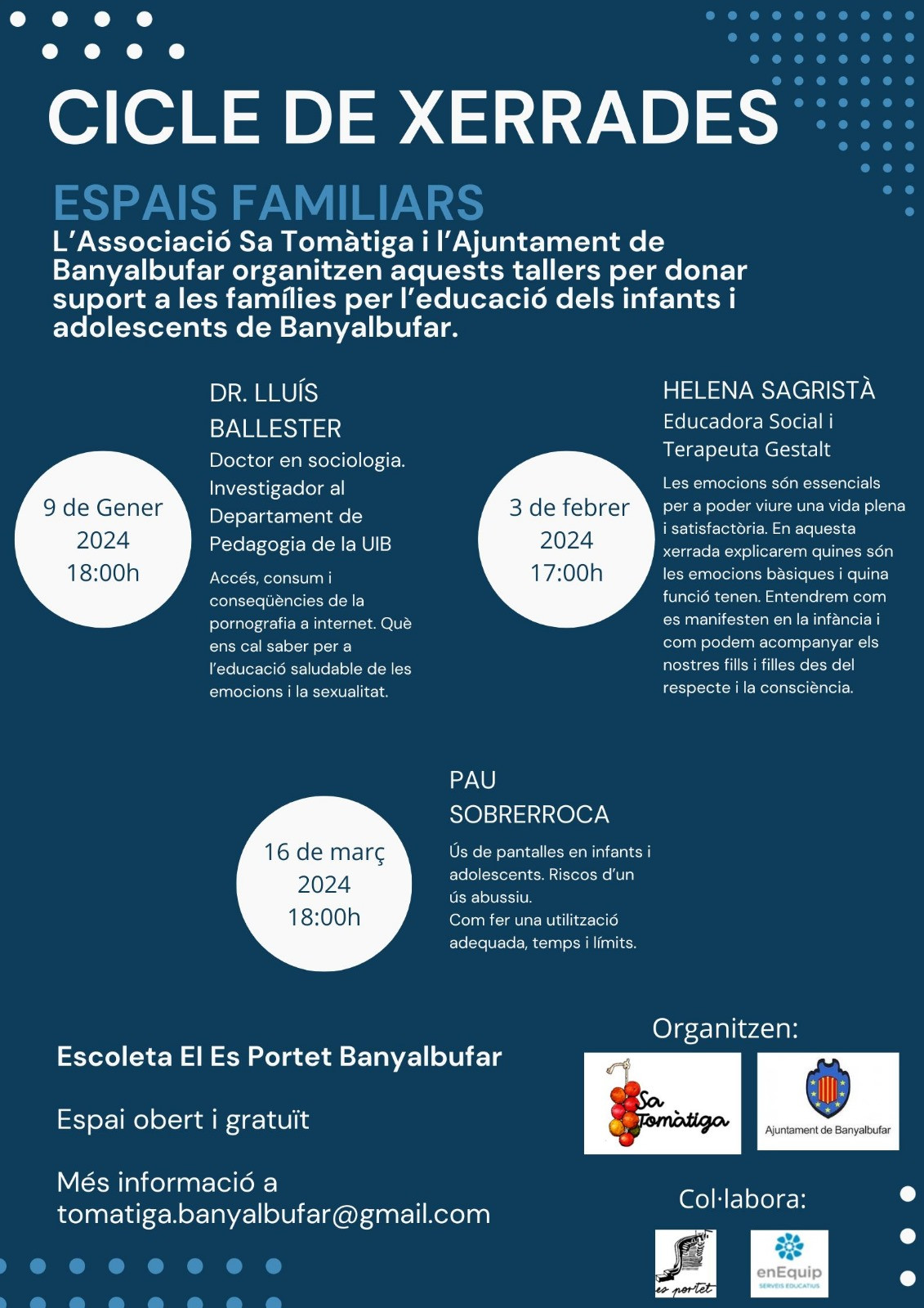 Cicle de xerrades. Espais familiars