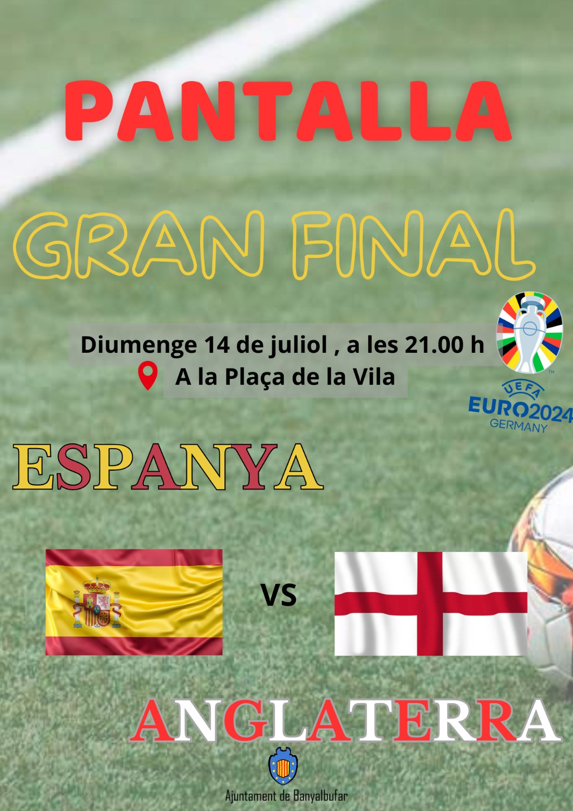 Pantalla gran final ESPANYA-ANGLATERRA