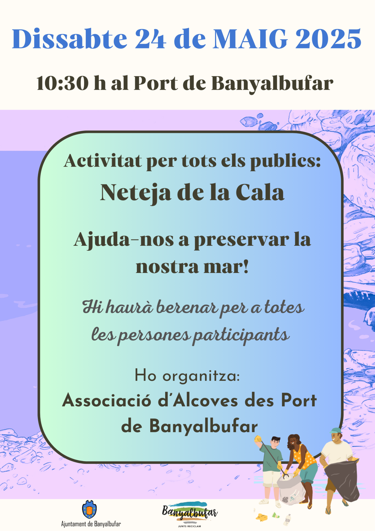 Neteja de la cala de Banyalbufar
