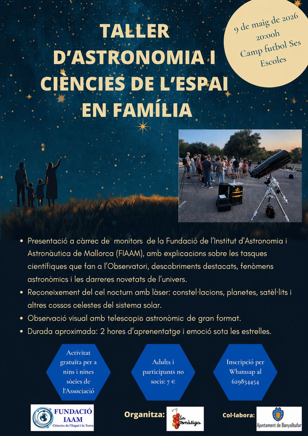 Taller d'astronomia i ciències de l'espai en família